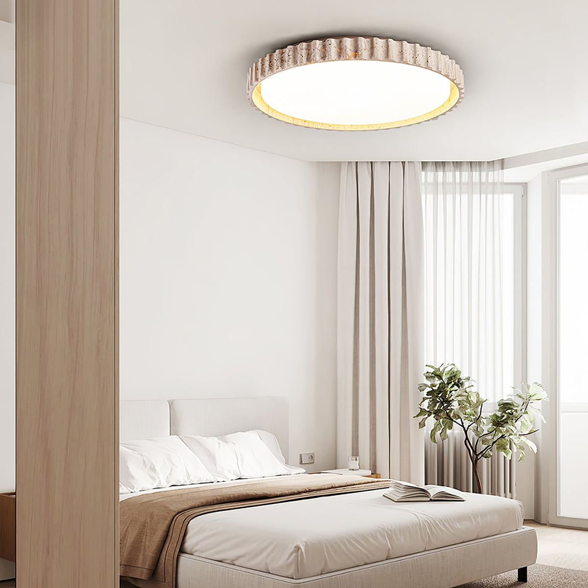 Riva Travertine LED Ceiling Light – Modern Flush Mount for Living Room & Bedroom