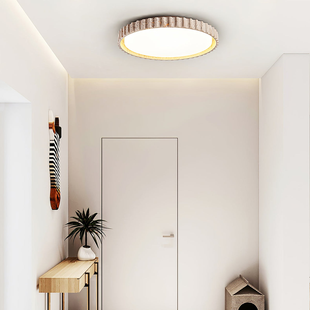 Riva Travertine LED Ceiling Light – Modern Flush Mount for Living Room & Bedroom