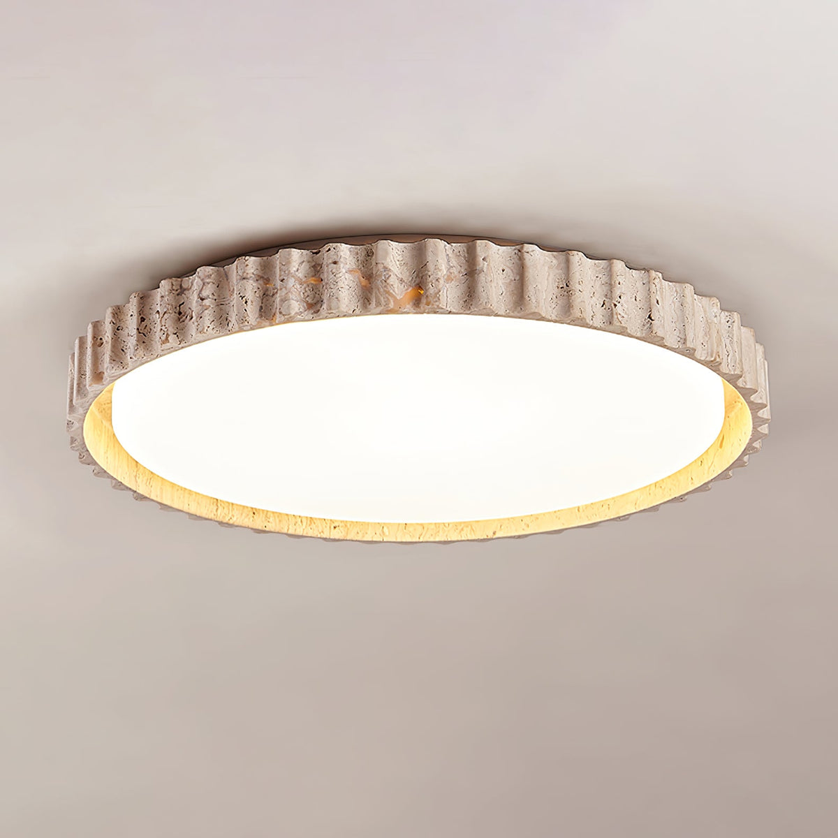 Riva Travertine LED Ceiling Light – Modern Flush Mount for Living Room & Bedroom