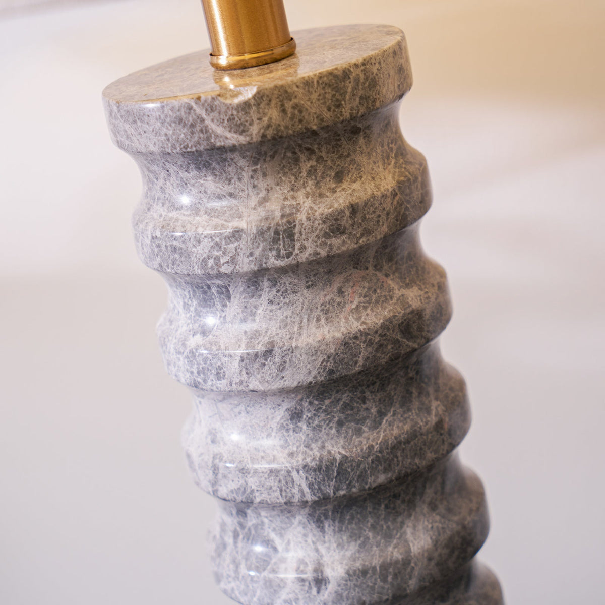 Rivara Stone Table Lamp – Sculptural Marble Base with Linen Shade