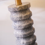 Rivara Stone Table Lamp – Sculptural Marble Base with Linen Shade