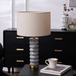 Rivara Stone Table Lamp – Sculptural Marble Base with Linen Shade