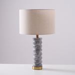 Rivara Stone Table Lamp – Sculptural Marble Base with Linen Shade