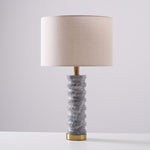 Rivara Stone Table Lamp – Sculptural Marble Base with Linen Shade