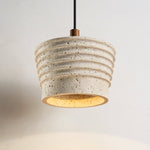 Rivaro Pendant Light in Natural Travertine with Walnut Accents