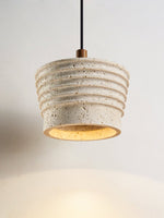 Rivaro Pendant Light in Natural Travertine with Walnut Accents
