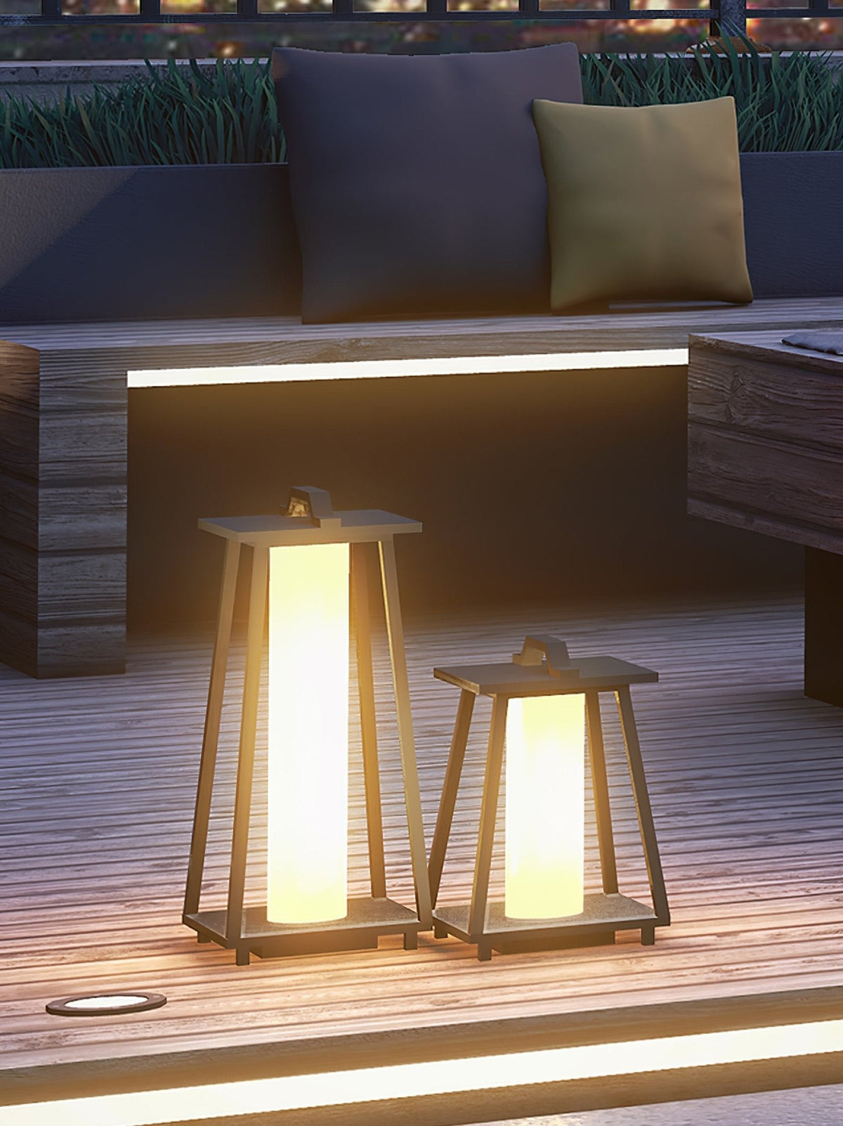 Roam Portable Outdoor Floor Lamp in Stainless Steel, IP65 Rated