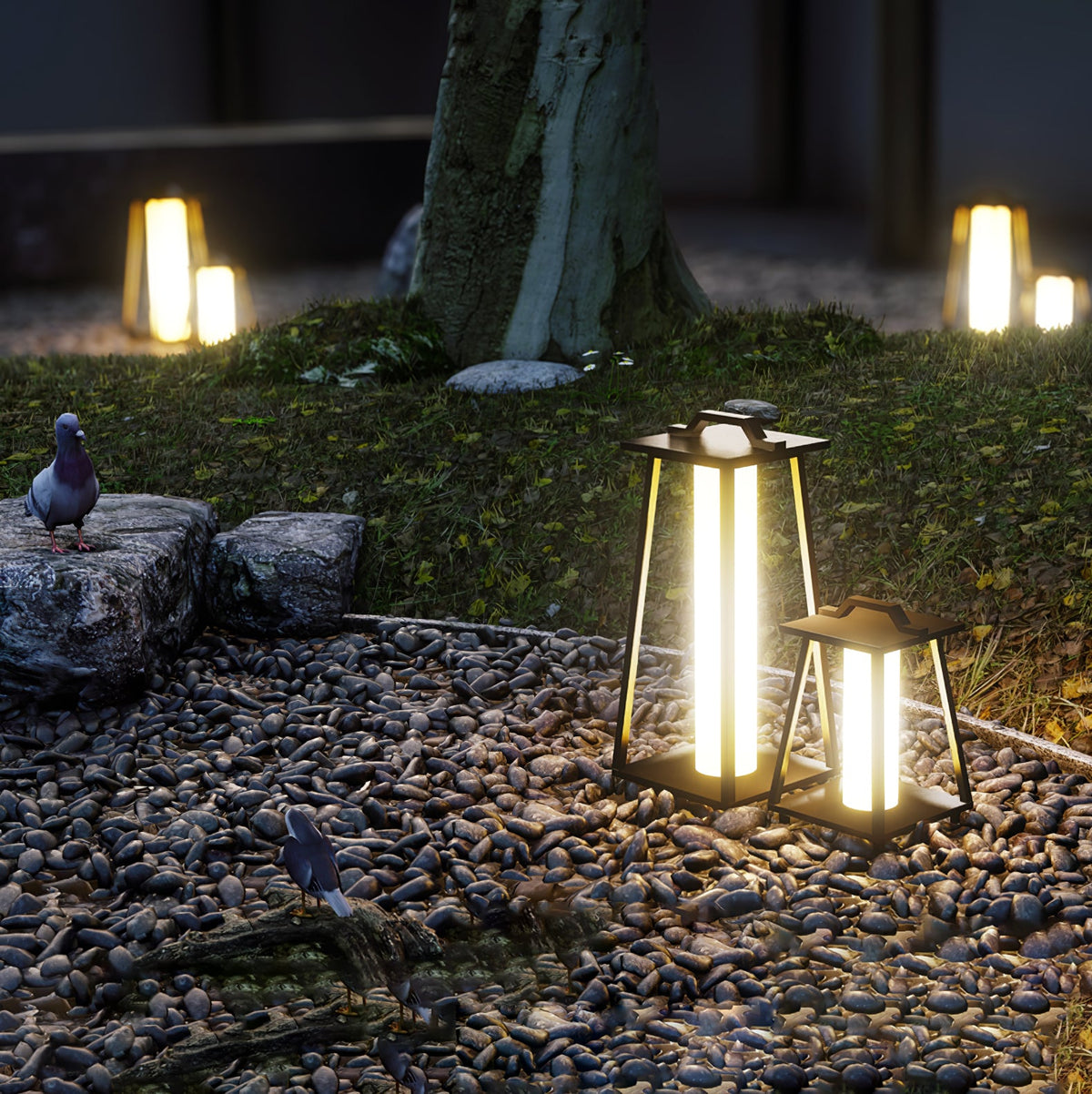 Roam Portable Outdoor Floor Lamp in Stainless Steel, IP65 Rated