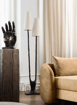 Roots Floor Lamp – Sculptural Twin-Shade Brass Floor Light