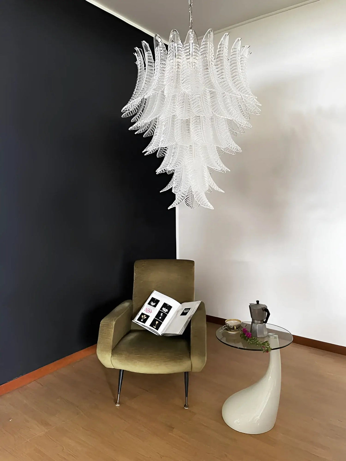 Rosalind Clear Glass Floral Cascade Chandelier for Elegant Interiors