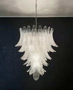 Rosalind Clear Glass Floral Cascade Chandelier for Elegant Interiors