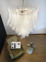 Rosalind Clear Glass Floral Cascade Chandelier for Elegant Interiors