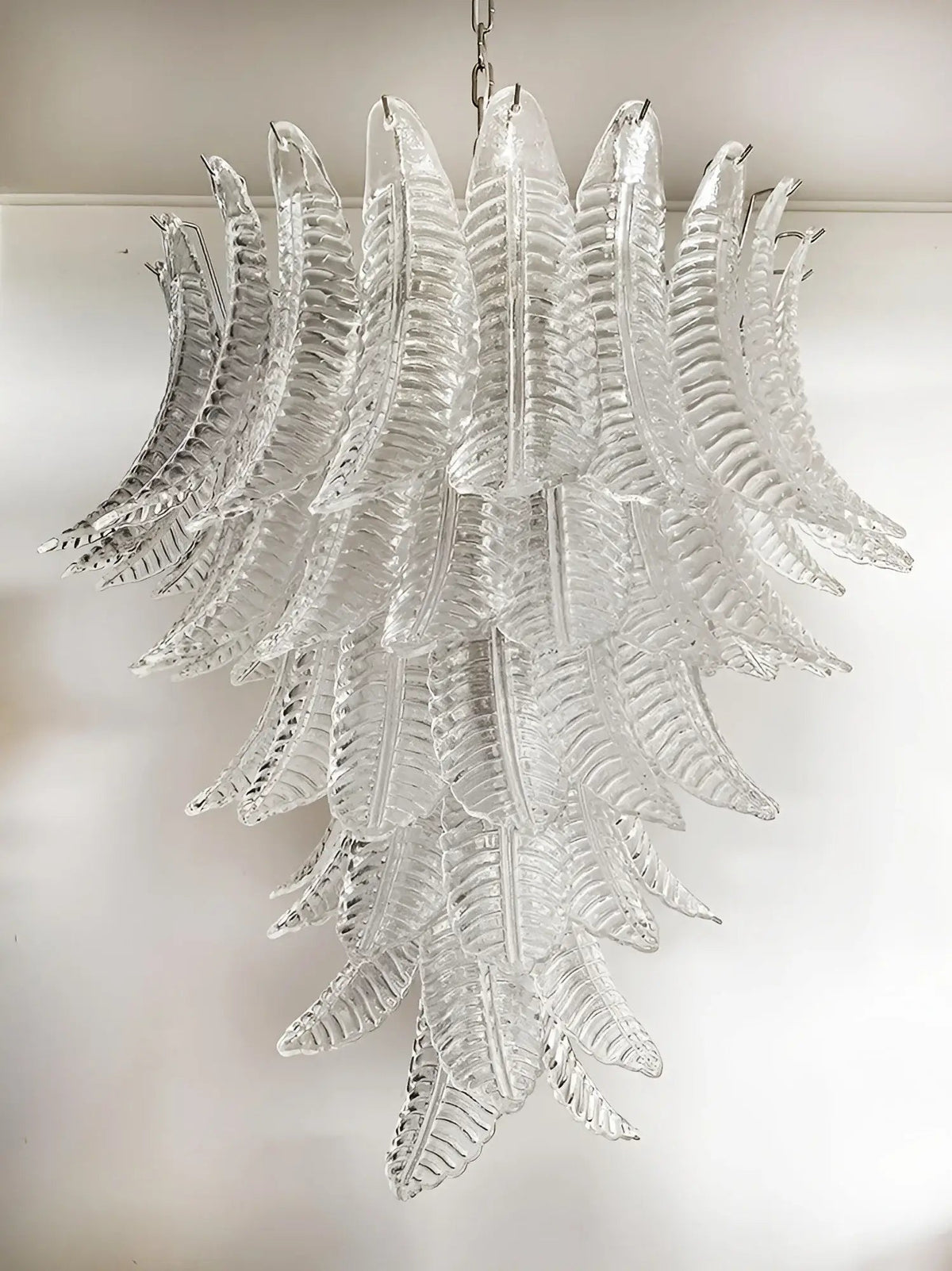 Rosalind Clear Glass Floral Cascade Chandelier for Elegant Interiors