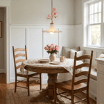 Rosaline Bloom Floral Pendant Light – Brass & Ceramic Designer Hanging Lamp