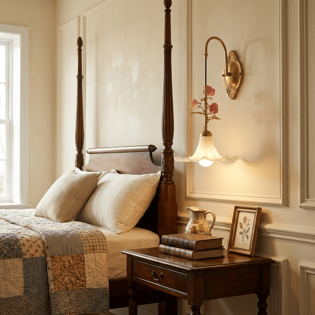 Rosaline Bloom Wall Sconce in Brass and Ceramic
