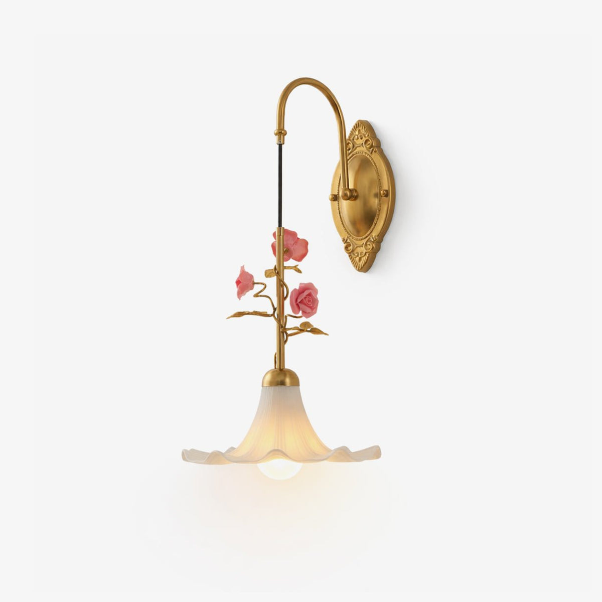 Rosaline Bloom Wall Sconce in Brass and Ceramic