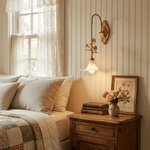 Rosaline Bloom Wall Sconce in Brass and Ceramic