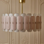 Rosalinne Petal Chandelier – Blush Pink & Ivory Glass, Copper Accents