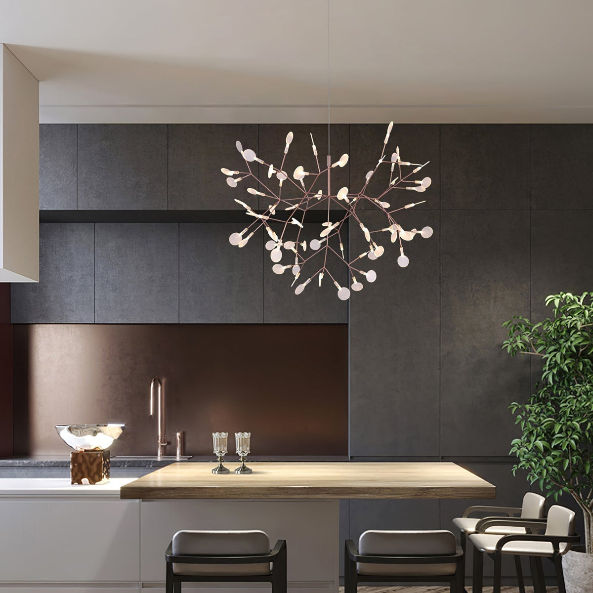 Rose Gold Firefly Led Chandelier