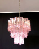 Rose Tubes Glass Chandelier – Handcrafted Murano Glass Pendant Light