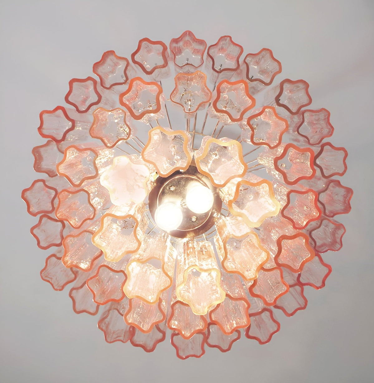 Rose Tubes Glass Chandelier – Handcrafted Murano Glass Pendant Light