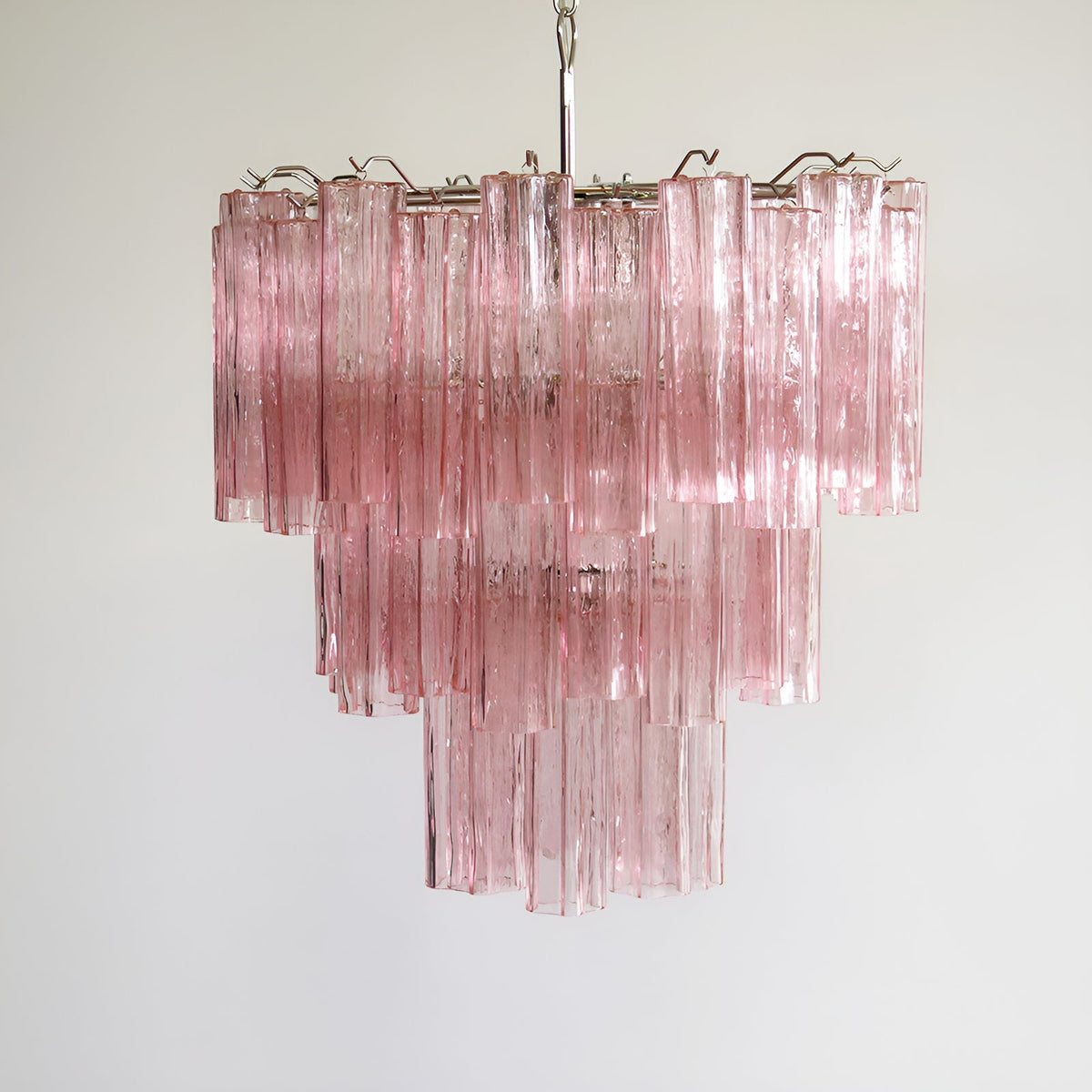 Rose Tubes Glass Chandelier – Handcrafted Murano Glass Pendant Light