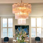 Rose Tubes Glass Chandelier – Handcrafted Murano Glass Pendant Light