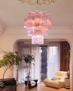Rose Tubes Glass Chandelier – Handcrafted Murano Glass Pendant Light