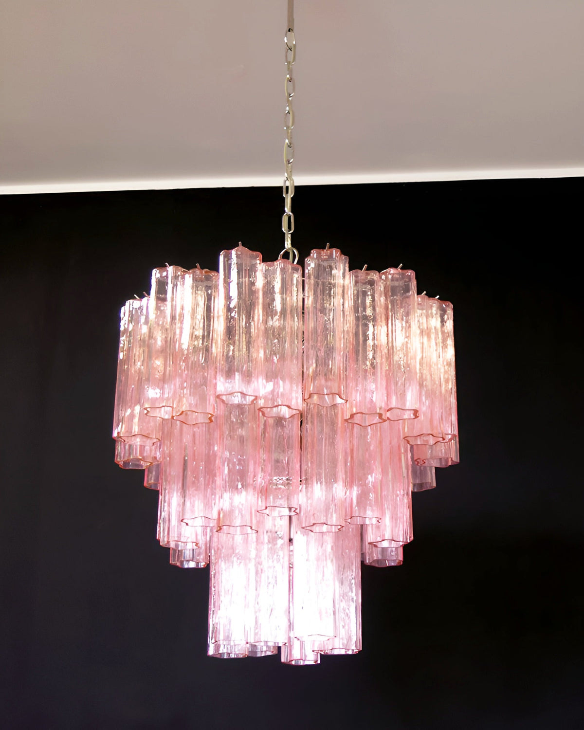 Rose Tubes Glass Chandelier – Handcrafted Murano Glass Pendant Light