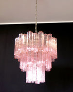 Rose Tubes Glass Chandelier – Handcrafted Murano Glass Pendant Light