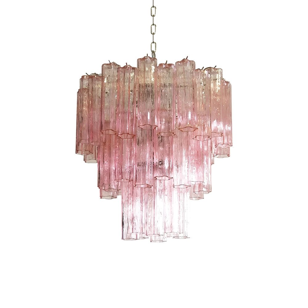 Rose Tubes Glass Chandelier – Handcrafted Murano Glass Pendant Light