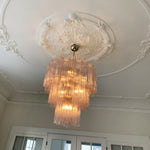 Rose Tubes Glass Chandelier – Handcrafted Murano Glass Pendant Light