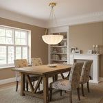 Rosehill Art Deco Chandelier — Gold Iron Frame, White Glass Shade, 3-Light