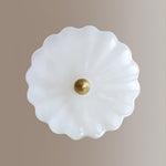 Rosehill Art Deco Chandelier — Gold Iron Frame, White Glass Shade, 3-Light