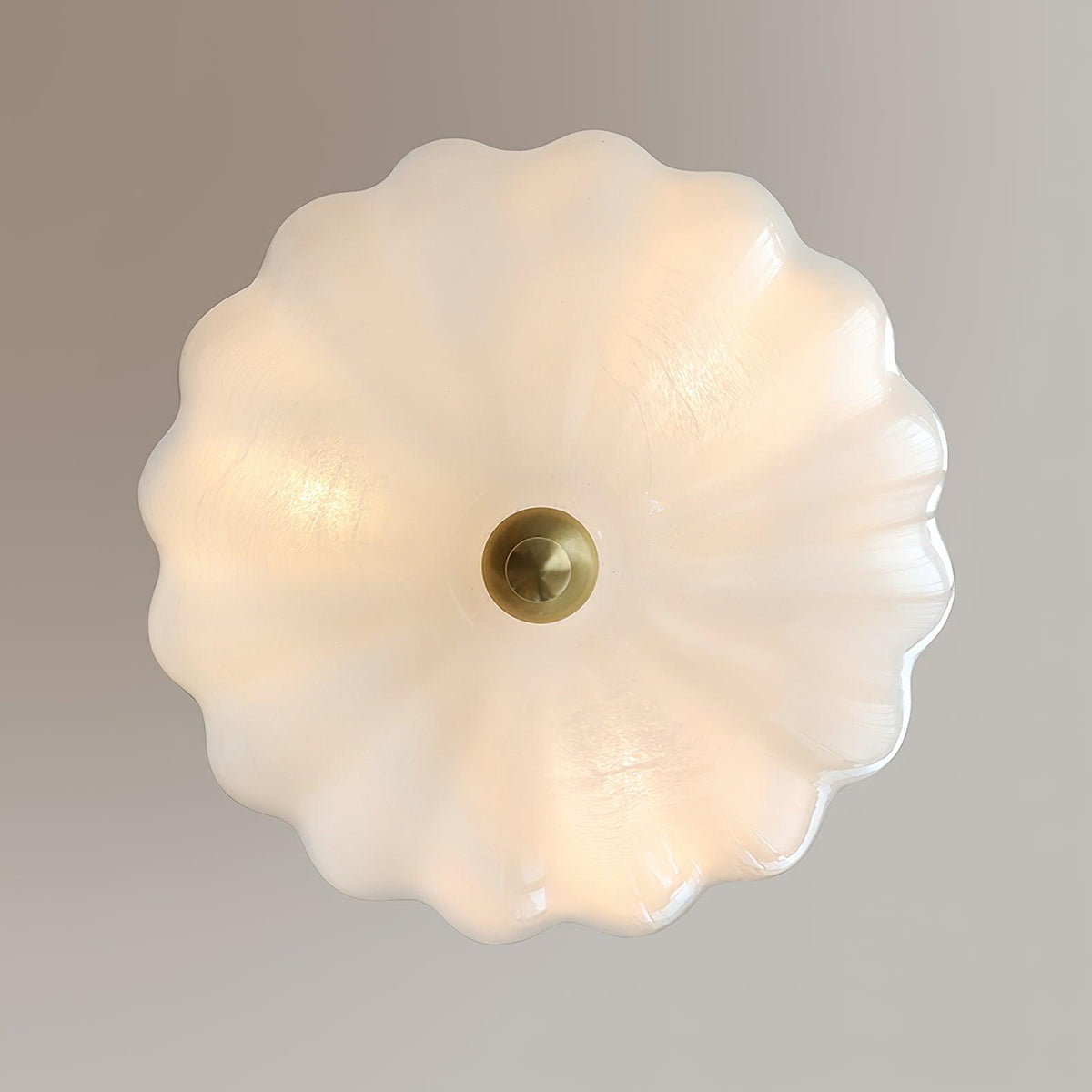 Rosehill Art Deco Chandelier — Gold Iron Frame, White Glass Shade, 3-Light