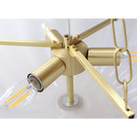 Rosehill Art Deco Chandelier — Gold Iron Frame, White Glass Shade, 3-Light