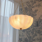 Rosehill Art Deco Chandelier — Gold Iron Frame, White Glass Shade, 3-Light
