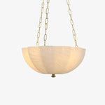 Rosehill Art Deco Chandelier — Gold Iron Frame, White Glass Shade, 3-Light