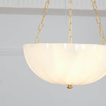 Rosehill Art Deco Chandelier — Gold Iron Frame, White Glass Shade, 3-Light