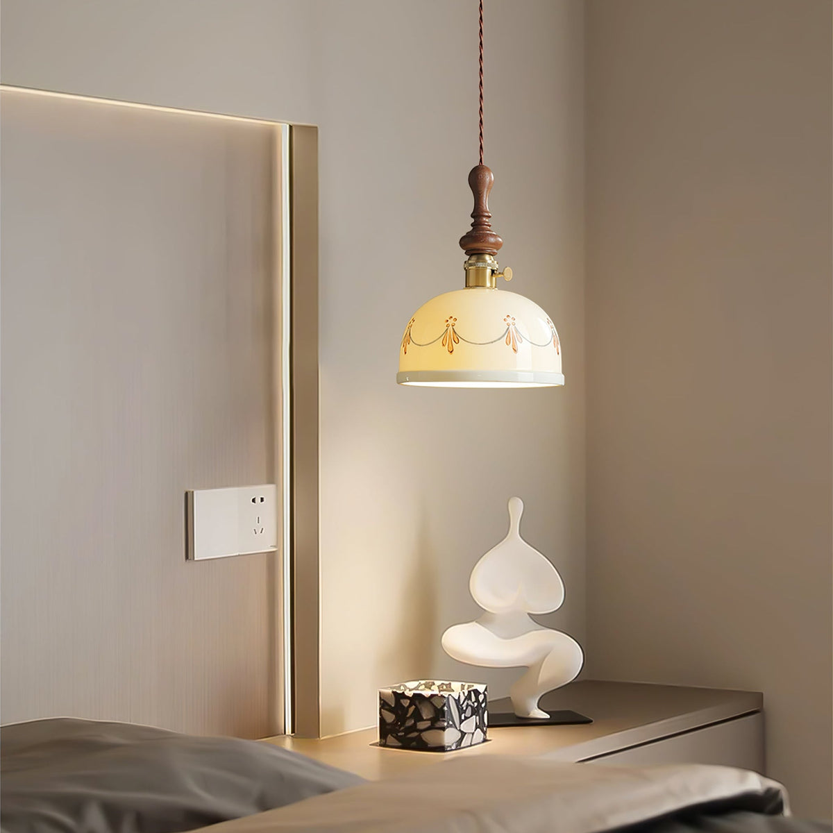Roselind Hand-Painted Ceramic Pendant Light for Dining & Living Spaces