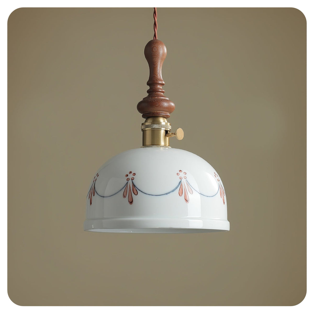 Roselind Hand-Painted Ceramic Pendant Light for Dining & Living Spaces