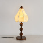 Roselle Bloom Table Lamp – Floral Shade with Walnut Wood Base