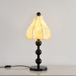Roselle Bloom Table Lamp – Floral Shade with Walnut Wood Base
