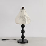 Roselle Bloom Table Lamp – Floral Shade with Walnut Wood Base