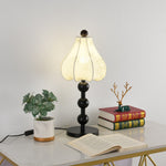 Roselle Bloom Table Lamp – Floral Shade with Walnut Wood Base
