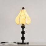 Roselle Bloom Table Lamp – Floral Shade with Walnut Wood Base