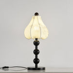 Roselle Bloom Table Lamp – Floral Shade with Walnut Wood Base
