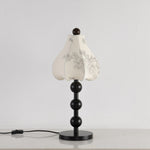 Roselle Bloom Table Lamp – Floral Shade with Walnut Wood Base