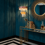 Roselle Ceramic Fringe Wall Sconce in Pastel Hues with Brass Accents