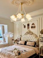 Rosemarie Bloom Chandelier – Hand-Blown Glass & Pearl Luxury Pendant Light